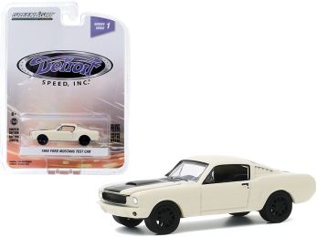 1966 Ford Mustang Fastback Test Car Cream with Black Stripe \Detroit Speed Inc.\" Series 1 1/64 Diecast Model Car by Greenlight"""