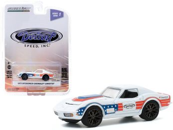 1972 Chevrolet Corvette \BFGoodrich\" White with Red and Blue Stripes \""Detroit Speed Inc.\"" Series 1 1/64 Diecast Model Car by Greenlight"""