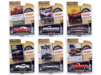 \Vintage Ad Cars\" Set of 6 pieces Series 4 1/64 Diecast Model Cars by Greenlight"""