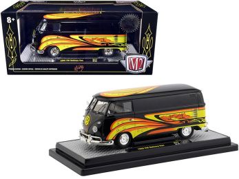 1960 Volkswagen Delivery Van Black Pearl Kelly Crazy Painter Limited Edition to 6880 pieces Worldwide 1/24 Diecast Model by M2 Machines