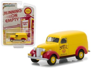 1939 Chevrolet Panel Truck Shell Oil \Running on Empty\" Series 4 1/64 Diecast Model Car by Greenlight"""