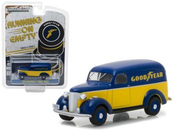 1939 Chevrolet Panel Truck Goodyear Tires \Running on Empty\" Series 4 1/64 Diecast Model Car by Greenlight"""