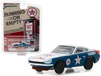 1970 Datsun 240Z #8 \Caltex\" White and Blue \""Running on Empty\"" Series 5 1/64 Diecast Model Car by Greenlight"""
