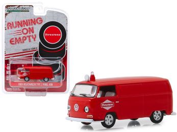 1969 Volkswagen Type 2 Panel Van Red \Firestone Tire Service\" \""Running on Empty\"" Series 8 1/64 Diecast Model Car by Greenlight"""