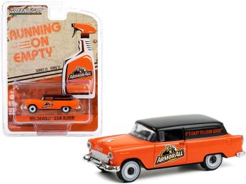 1955 Chevrolet Sedan Delivery \Armor All\" Orange with Black Top \""Running on Empty\"" Series 12 1/64 Diecast Model Car by Greenlight"""