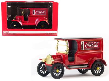 1917 Ford Model T Cargo Van \Coca-Cola\" Red with Black Top 1/24 Diecast Model Car by Motorcity Classics"""