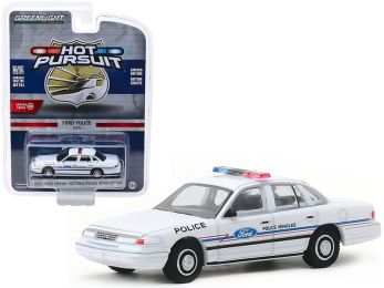 1993 Ford Crown Victoria Police Interceptor \Ford Police Vehicles\" Show Car White \""Hot Pursuit\"" Series 33 1/64 Diecast Model Car by Greenlight"""