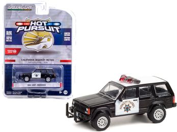 1993 Jeep Cherokee Black and White CHP California Highway Patrol (California) Hot Pursuit Series 38 1/64 Diecast Model Car by Greenlight