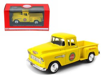 1955 Chevrolet Stepside Pickup Truck \Coca-Cola\" Yellow 1/43 Diecast Model Car by Motorcity Classics"""