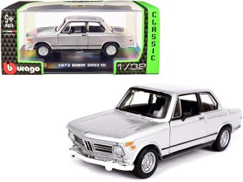 1972 BMW 2002 tii Silver Metallic \Classic\" Series 1/32 Diecast Model Car by Bburago"""
