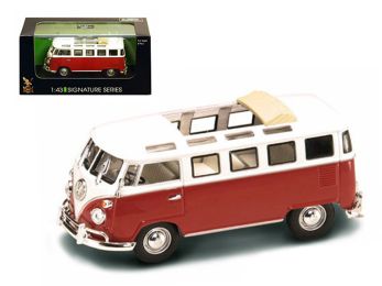 1962 Volkswagen Microbus Van Bus Red with Open Roof 1/43 Diecast Car by Road Signature