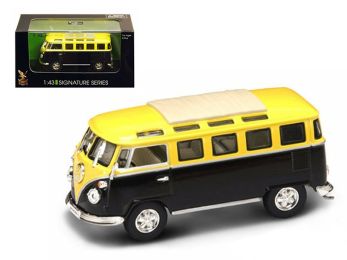 1962 Volkswagen Microbus Van Bus Yellow/Black 1/43 Diecast Car by Road Signature