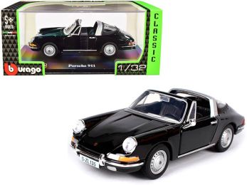 Porsche 911 Targa Convertible Black \Classic\" Series 1/32 Diecast Model Car by Bburago"""