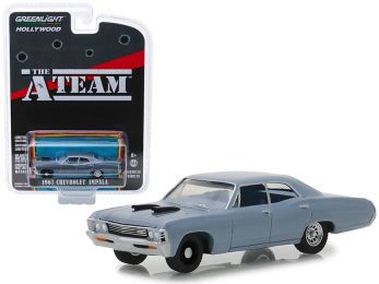 1967 Chevrolet Impala Silver Blue \The A-Team\" (1983-1987) TV Series \""Hollywood Series\"" Release 23 1/64 Diecast Model Car by Greenlight"""