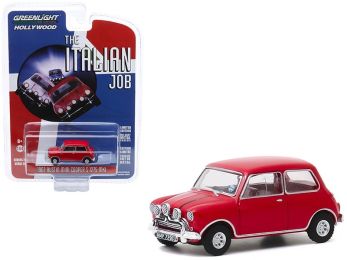 1967 Austin Mini Cooper S 1275 MkI Red \The Italian Job\" (1969) Movie \""Hollywood Series\"" Release 28 1/64 Diecast Model Car by Greenlight"""