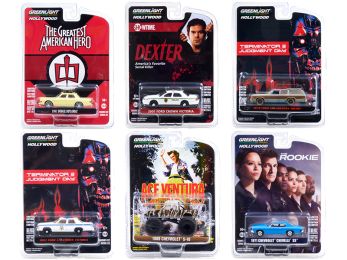 Hollywood Series Set of 6 pieces Release 32 1/64 Diecast Model Cars by Greenlight