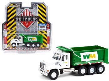 2020 Mack Granite Dump Truck White and Green Waste Management S.D. Trucks Series 12 1/64 Diecast Model by Greenlight