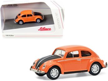 Volkswagen Kafer Orange and Black 1/87 (HO) Diecast Model Car by Schuco