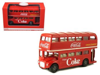 1960 Routemaster London Double Decker Bus Red \Coca-Cola\" 1/64 Diecast Model by Motorcity Classics"""