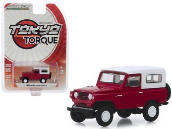 1971 Nissan Patrol Red with White Top \Tokyo Torque\" Series 7 1/64 Diecast Model Car by Greenlight"""