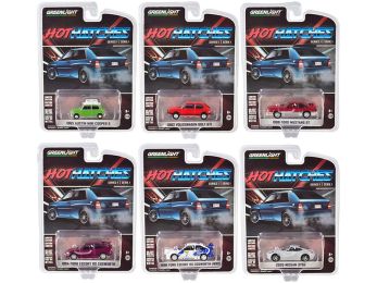 \Hot Hatches\" Set of 6 pieces Series 1 1/64 Diecast Model Cars by Greenlight"""