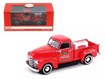 1953 Chevrolet Pickup Truck Red \Coca-Cola\" with Metal Cooler 1/43 Diecast Model by Motorcity Classics"""