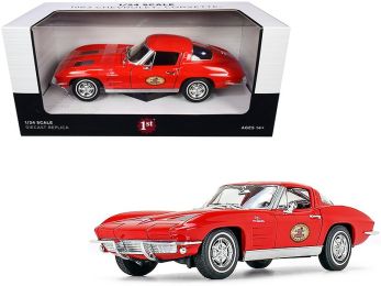 1963 Chevrolet Corvette Red \The Busted Knuckle Garage\" 1/24 Diecast Model Car by First Gear"""