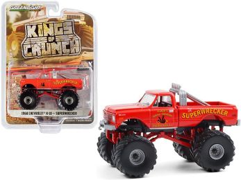 1968 Chevrolet K-10 Monster Truck \Superwrecker\" Orange \""Kings of Crunch\"" Series 8 1/64 Diecast Model Car by Greenlight"""