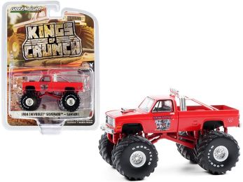 1984 Chevrolet Silverado Monster Truck \Samson I\" Red \""Kings of Crunch\"" Series 8 1/64 Diecast Model Car by Greenlight"""