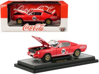 1965 Ford Mustang Shelby G.T. 350R #86 \Coca-Cola\" Coke Red Limited Edition to 9600 pieces Worldwide 1/24 Diecast Model Car by M2 Machines"""