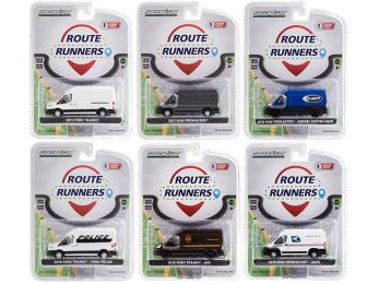 \Route Runners\" Set of 6 Vans Series 1 1/64 Diecast Models by Greenlight"""
