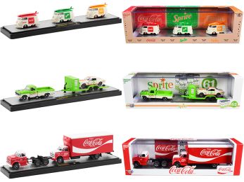 Auto Haulers \Coca-Cola\" Set of 3 pieces Release 6 Limited Edition to 6000 pieces Worldwide 1/64 Diecast Models by M2 Machines"""