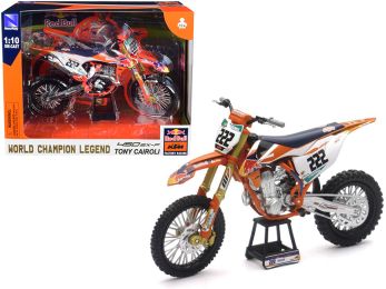 KTM 450 SX-F #222 Tony Cairoli World Champion Legend \Red Bull KTM Factory Racing\" 1/10 Diecast Motorcycle Model by New Ray"""