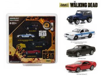Hollywood Film Reels Series 4 \The Walking Dead\" (2010-Current) TV Series 4 Cars Set 1/64 Diecast Model Cars by Greenlight"""