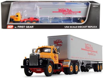 Mack B-61 Day Cab with 40\' Vintage Trailer \Watson Bros. Transportation\" 29th in a \""Fallen Flag Series\"" 1/64 Diecast Model by DCP/First Gear"""