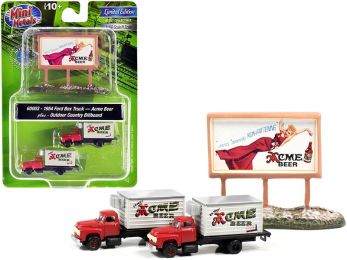 1954 Ford Box Truck 2 pieces Red and White with Country Billboard \Acme Beer\" 1/160 (N) Scale Models by Classic Metal Works"""