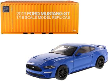 2019 Ford Mustang GT 5.0 Coupe Kona Blue 1/18 Diecast Model Car by Diecast Masters