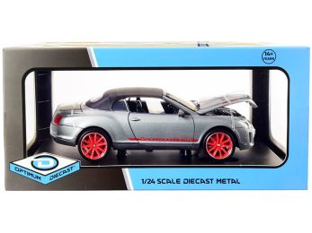 Bentley Continental Supersports ISR Gray Metallic with Black Top and Red Wheels 1/24 Diecast Model Car by Optimum Diecast