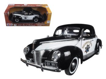 1940 Ford Coupe Deluxe California Highway Patrol CHP \Timeless Classics\" 1/18 Diecast Model Car by Motormax """