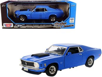 1970 Ford Mustang Boss 429 Blue \Timeless Classics\" Series 1/18 Diecast Model Car by Motormax"""