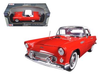 1956 Ford Thunderbird Hardtop Red with White Top \American Classics\" 1/18 Diecast Model Car by Motormax"""
