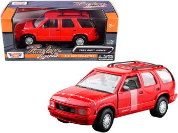 1994 GMC Jimmy with Roof Rack Red \Timeless Legends\" Series 1/24 Diecast Model Car by Motormax"""