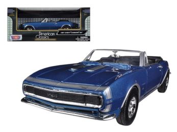 1967 Chevrolet Camaro SS Convertible Blue Metallic 1/24 Diecast Model Car by Motormax