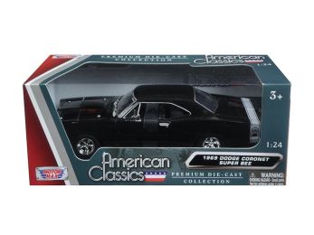 1969 Dodge Coronet Super Bee Black 1/24 Diecast Model Car by Motormax