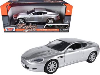 Aston Martin DB9 Coupe Silver Metallic \Timeless Legends\" 1/24 Diecast Model Car by Motormax"""
