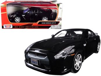 2008 Nissan GTR R35 Glossy Black 1/24 Diecast Model Car by Motormax