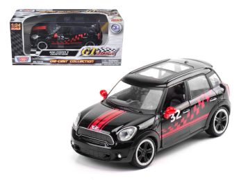 Mini Cooper S Countryman #32 Black with Red Graphics \GT Racing\ Series 1/24 Diecast Model Car by Motormax