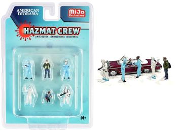 \Hazmat Crew\" 6 piece Diecast Figurine Set for 1/64 Scale Models by American Diorama"""