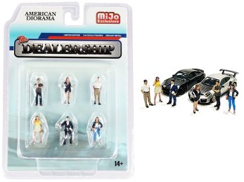 The Dealership 6 piece Diecast Figurine Set for 1/64 Scale Models by American Diorama