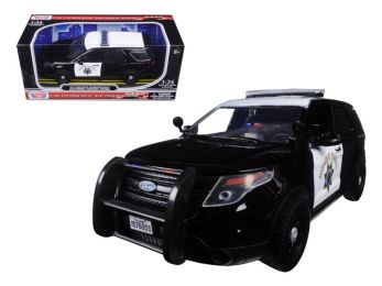 2015 Ford Interceptor Police Utility \California Highway Patrol\" (CHP) Black and White 1/24 Diecast Model Car by Motormax"""